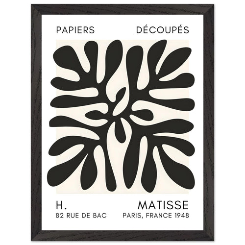 Artfulprints Poster met Lijst Matisse - Deep ocean black   - 30x40 cm - Zwart