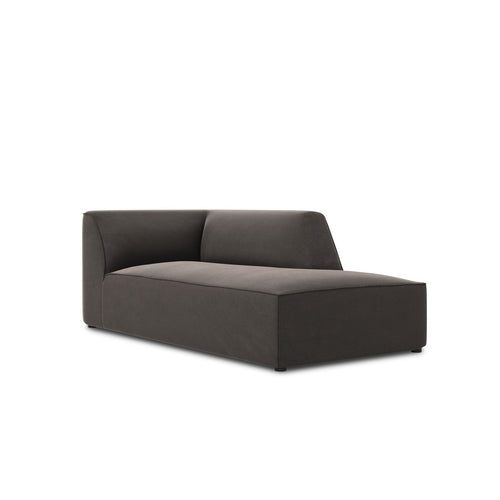 Cosmopolitan Design - Ligstoel rechts Siena flueel donkergrijs - 181x93x69cm