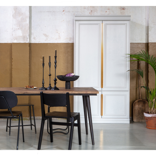 WOOOD tafel Guild - Hout/Metaal - Naturel/Zwart - 77x220x90 - vtwonen shop