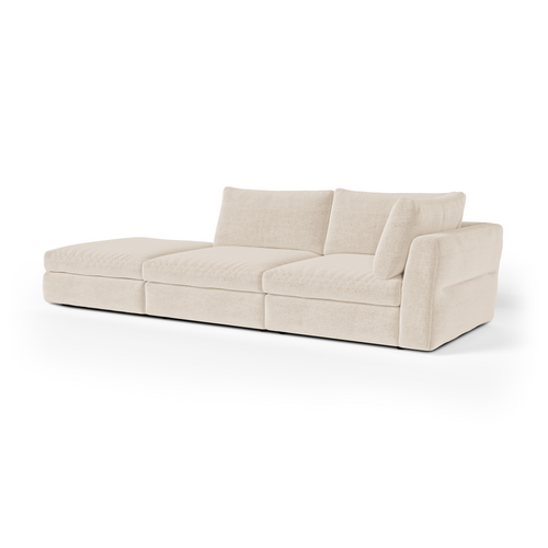 Sia Home - Modulaire bank NEST - Zacht aanvoelende geweven stof - Beige - 301 CENTIMETERScm