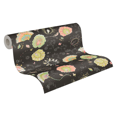 Livingwalls behang bloemmotief zwart en meerkleurig - 53 cm x 10.05 m - AS-388992 - vtwonen shop