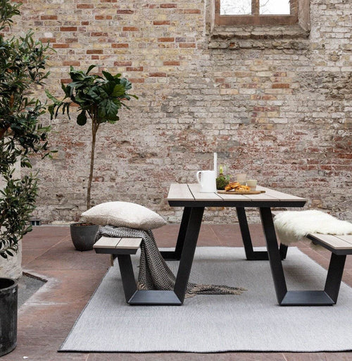 Buitenkleed Mono - Grijs/Wit - Dubbelzijdig - EVA Interior - 160 x 230 cm - vtwonen shop