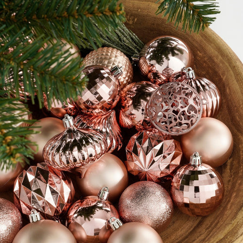 House of Seasons Kerstballen Set - 60 Stuks - Ø7 cm - Onbreekbaar - Roze