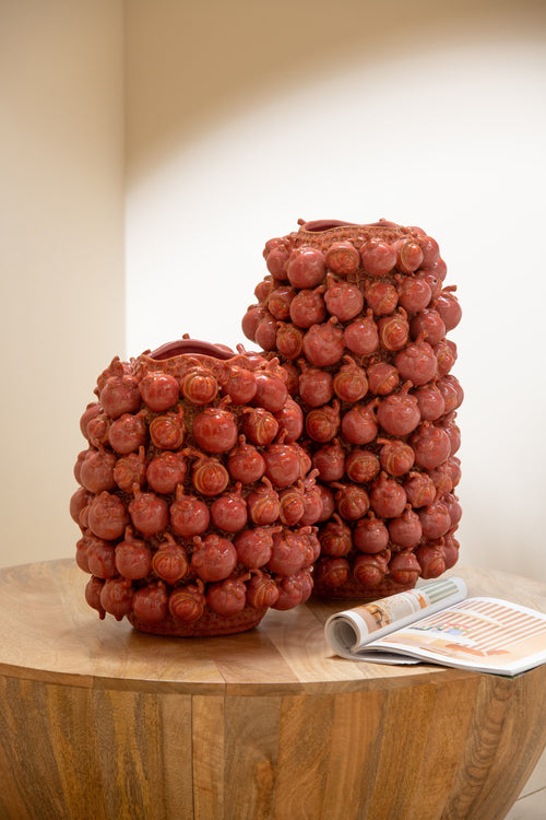 J-Line vaas Botanica - kermaiek - koper/roze  - small - Ø 31 cm - vtwonen shop