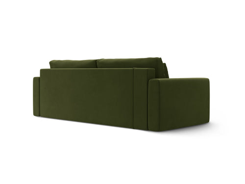 Cosmopolitan Design Slaapbank met opbergdoos Belfast 3-zits, flueel legergroen - 105x238x84cm