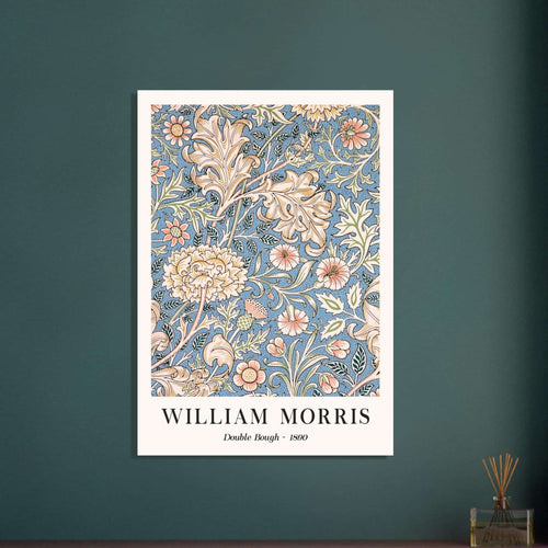 Artfulprints Poster met Lijst William Morris - Double bough 1890   - A4 21x29.7 cm - Blauw