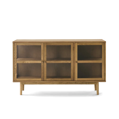 Furnhouse 3-deurs dressoir Svendborg - Natuurlijk eikenhout - MDF, Eikenfineer - 40x137x80