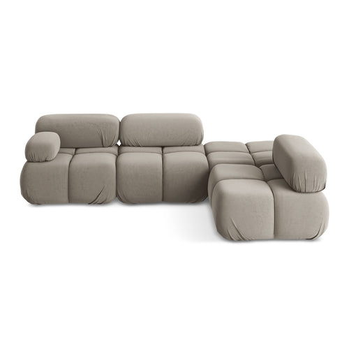 LaMiaSofa hoekbank rechts Sanremo - velours - taupe - 285x190x70