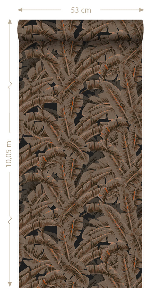 Origin Wallcoverings behang palmbladeren roest bruin - 53 cm x 10.05 m - 347441