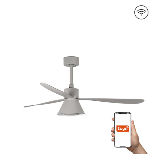Faro Amelia Grote 3-bladige grijze lamp met licht 2700-3500-5000K Tuya Smart System