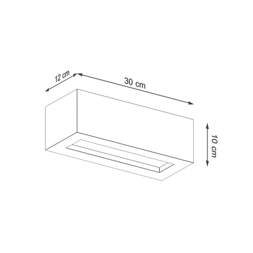 Sollux Lighting Wandlamp VEGA 30 beton - 30x12x10cm