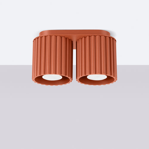 Sollux Lighting Plafondlamp AURA 2 rood ochra GU10 - 21x10x12cm