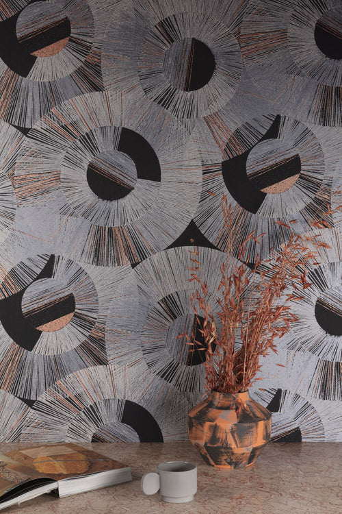 Masureel behang grafisch motief zwart en wit - 53 cm x 10.05 m - 630829 - vtwonen shop