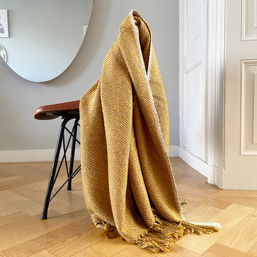 Malagoon plaid Melee - honinggeel - 125x150cm