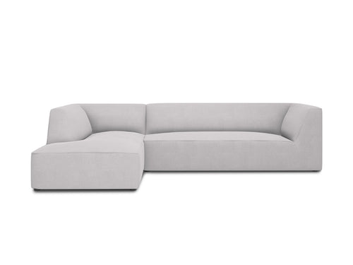 Micadoni linker hoekbank Ruby 4-zits, structurele stof, lichtgrijs - 180x273x69cm
