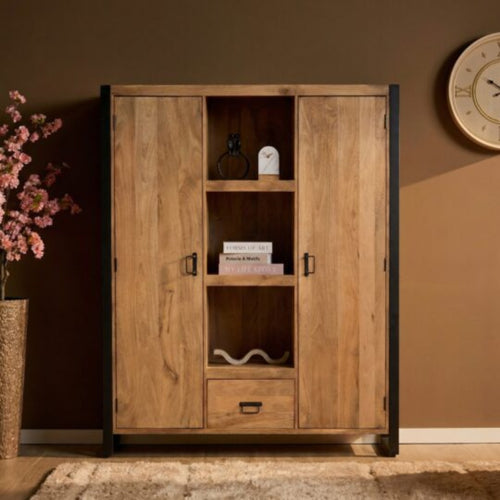 Starfurn Boekenkast Britt - Naturel Hout - 150x40x180cm