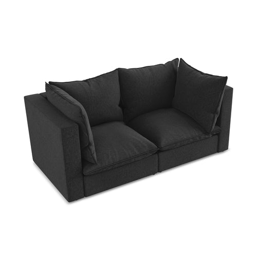 LaMiaSofa Tweezits modulaire bank Ravenna - velours - zwart - 180x90x77