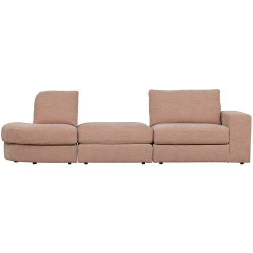 vtwonen 1-zits bank element ronde hoek links Family - Polyester - Roze - 85x93x98