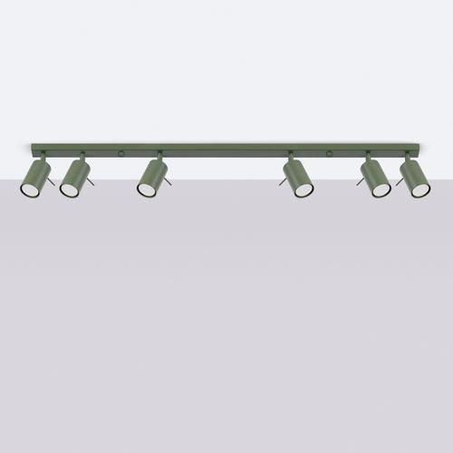 Sollux Lighting Plafondlamp RING 6L olijfgroen - 117x6x17cm