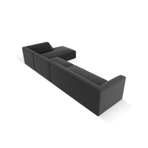 Cosmopolitan Design - Modulaire hoekbank rechts Siena 5-zits, imitatieleer zwart - 180x366x69cm
