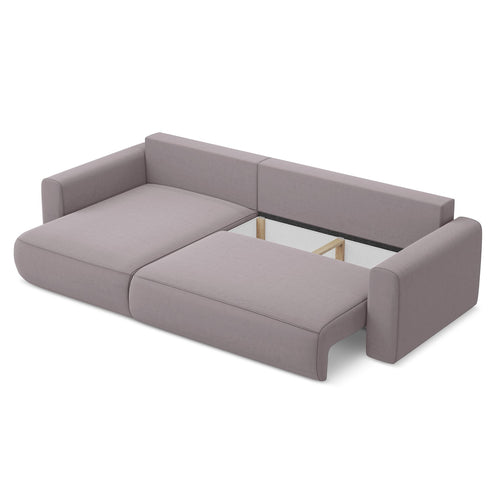 LaMiaSofa hoekbank links Perugia - velours - lavendel - 278x149x82