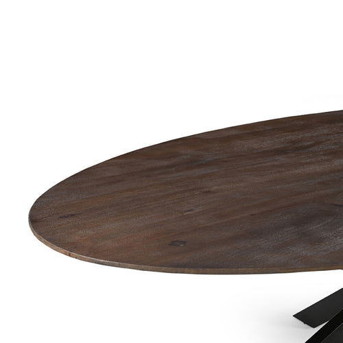 LABEL51 Eettafel James - Donkerbruin Mangohout - 210x100x76cm - vtwonen shop