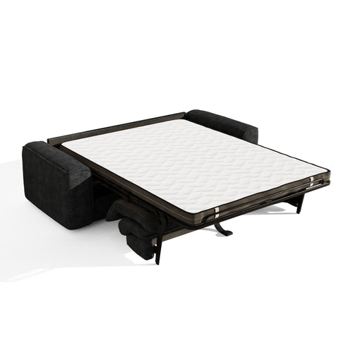 Premium Interiors - Snel uitklapbare slaapbank COMO - corduroy zwart 236cm