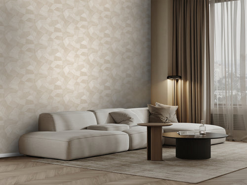 Origin Wallcoverings behang grafisch 3D motief gebroken wit - 53 cm x 10.05 m - 347986 - vtwonen shop