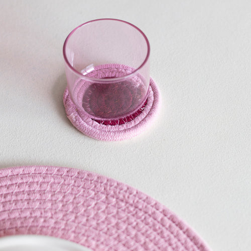 Ona - Glasonderzetter 10cm blush pink Piff - Set van 4