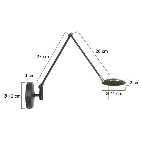 Steinhauer wandlamp 2110zw - 1 lichts - 12x 35 cm - zwart