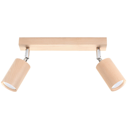 Sollux Lighting Plafondlamp BERG 2 naturel hout - 30x5x20cm