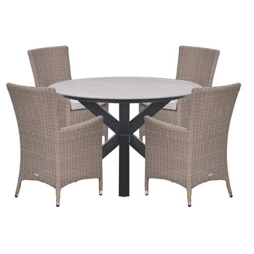 Garden Impressions Tuinset Sharon 5-delig - Duuk tuintafel Ø120 cm