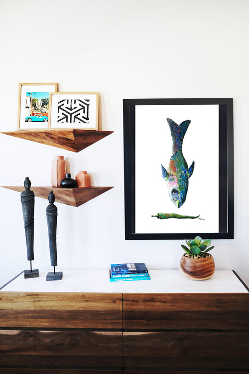 Catchii poster Fish Blue - meerkleurig - 297x210 cm