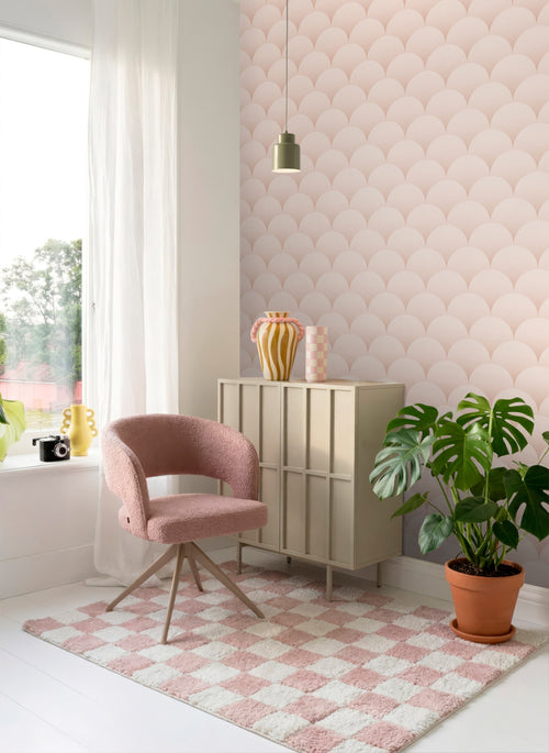 ESTAhome behang art deco motief zacht roze - 50 x 900 cm - 139465