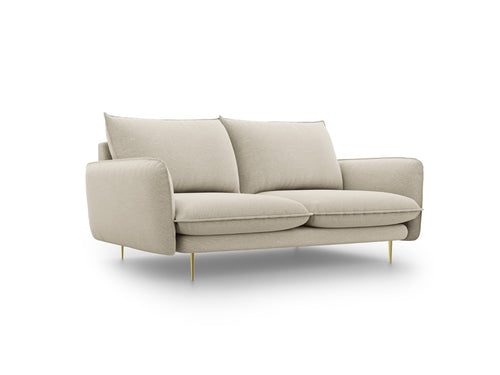 Cosmopolitan Design Bank Vienna 2-zits, structurele stof, beige - 92x160x95cm