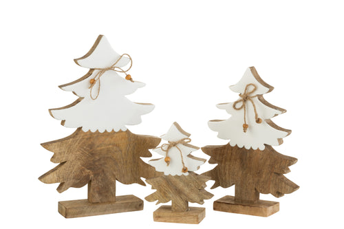 J-Line decoratie Kerstboom Touw - hout - wit/naturel - large - vtwonen shop