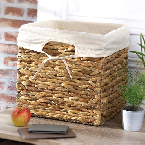 Calicosy - Waterhyacint bewaarkubus - Licht hout - 32x32x32 cm