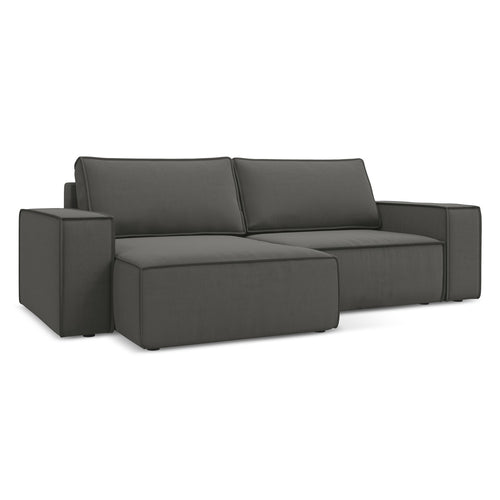 LaMiaSofa hoekbank links Livorno - velours - staal - 257x148x82