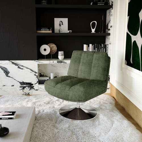 Sia Home - Fauteuil TIMELESS - Corduroy - Retro groen - 60.14cm