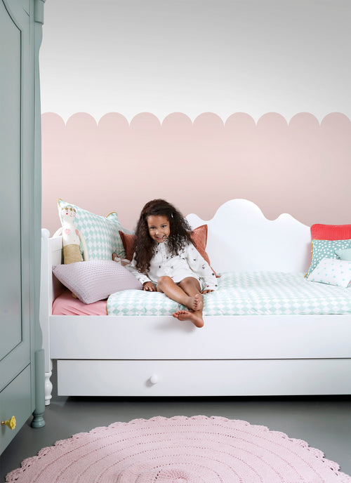 ESTAhome fotobehang lambrisering zacht roze - 100 x 279 cm - 159231