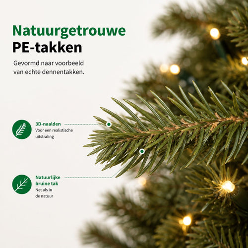 Black Box Trees Clive Kunstkerstboom met Verlichting - Kerstboom Led met 200 Warm Witte LED-lampjes - Scharnierconstructie voor Snelle Montage - H185
