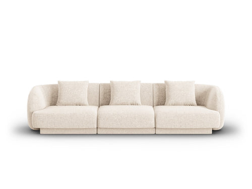 Cosmopolitan Design Bank Tulum 3-zits, chenille, lichtbeige - 90x255x70cm