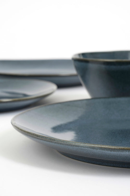 Mica Decorations Racco Serviesset 4 Persoons  - Steengoed - Donkergrijs - vtwonen shop