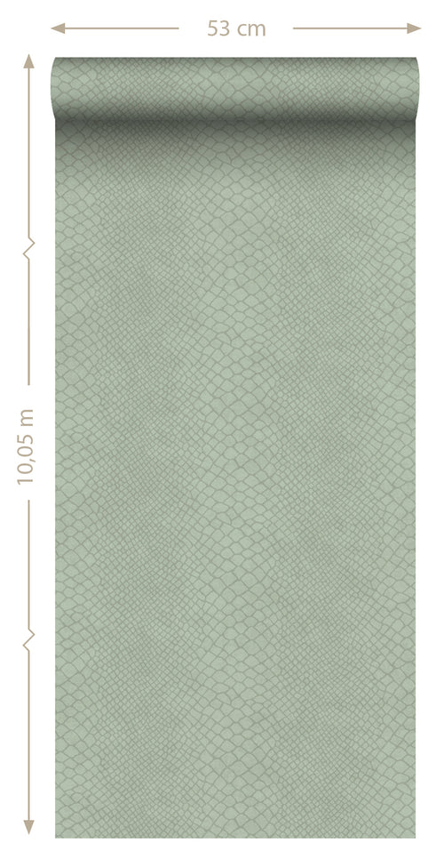 Origin Wallcoverings behang slangenprint saliegroen - 0,53 x 10,05 m - 347768 - vtwonen shop