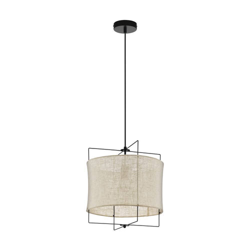 EGLO hanglamp Bridekirk - e27 - 40cm - hout, linnen - natuur - vtwonen shop