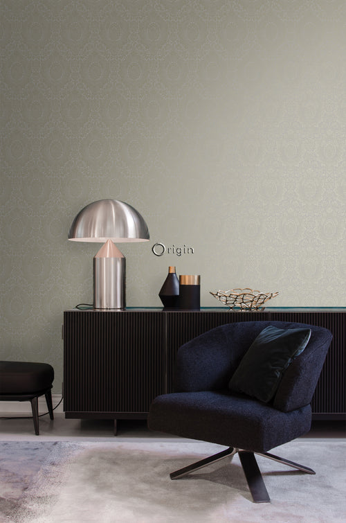 Origin Wallcoverings behang ornamenten taupe en glanzend brons - 53 cm x 10,05 m - 345429 - vtwonen shop