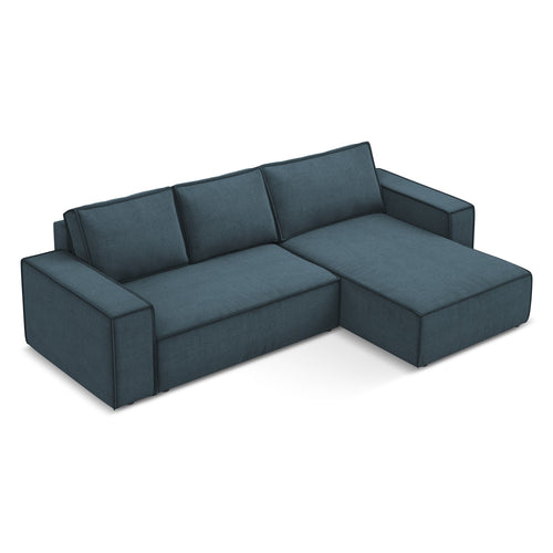 LaMiaSofa hoekbank rechts Livorno - textuurstof - jeans - 290x185x82