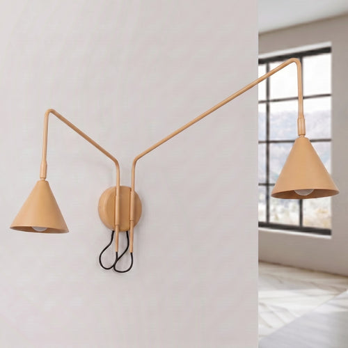 Sollux Lighting Wandlamp NOX 2 goud met schakelaar - 150x80x30cm