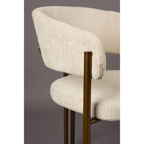 Dutchbone Naida Eetkamerstoelen Armleuning Beige - Set van 2