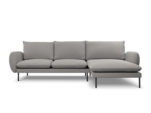 Cosmopolitan Design rechter hoekbank Vienna 5-zits, boucle, grijs - 170x255x95cm